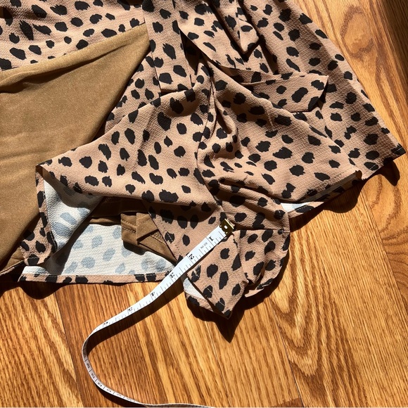 Cheetah Print Wrap-Front Romper - Picture 9 of 15